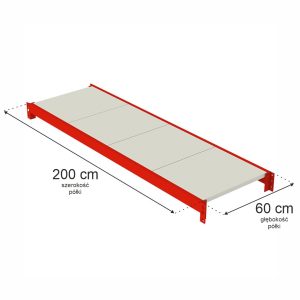 Półka do regału magazynowego Mega-M FORTIS L-200 cm G-60 cm