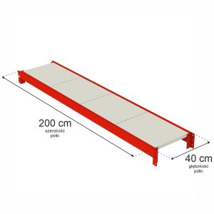 Półka do regału magazynowego Mega-M FORTIS L-200 cm G-40 cm