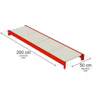 Półka do regału magazynowego Mega-M FORTIS L-200 cm G-50 cm