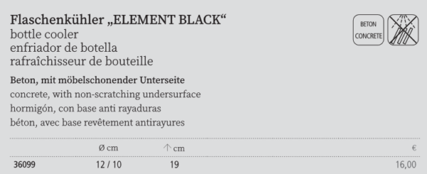 Kubełek na butelkę chłodzony "Element Black"