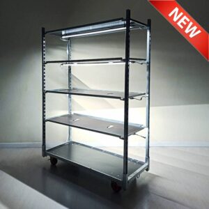 Wózek z oświetleniem do ekspozycji roślin i kwiatów