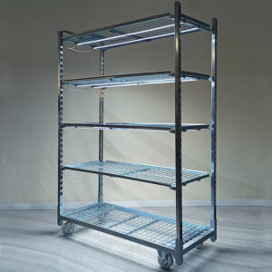 Wózek z siatki drucianej z oświetleniem LED do KIEŁKOWANIA I SZCZEPIENIA